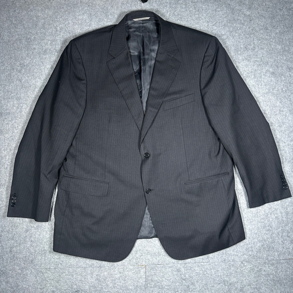 Canali Blazer Men 44R Dark Gray Pinstripe Wool Sport Coat Suit Jacket Italy